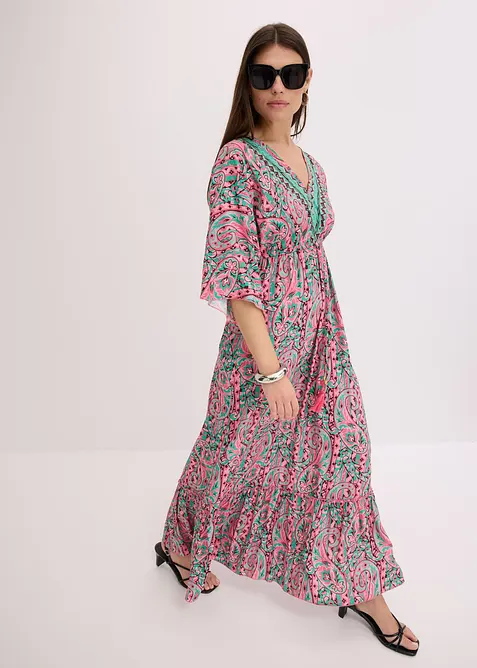 Robe longue et imprim&eacute;e en viscose fluide, bonprix