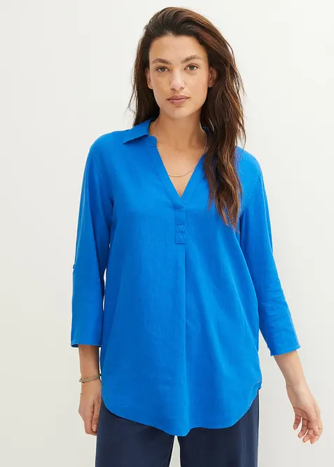 Leinen-Bluse, 3/4-Arm, bonprix