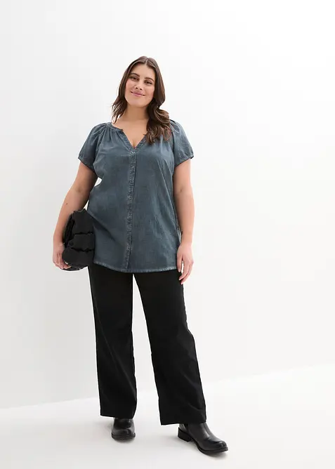 Chemisier manches courtes 100% coton, bonprix