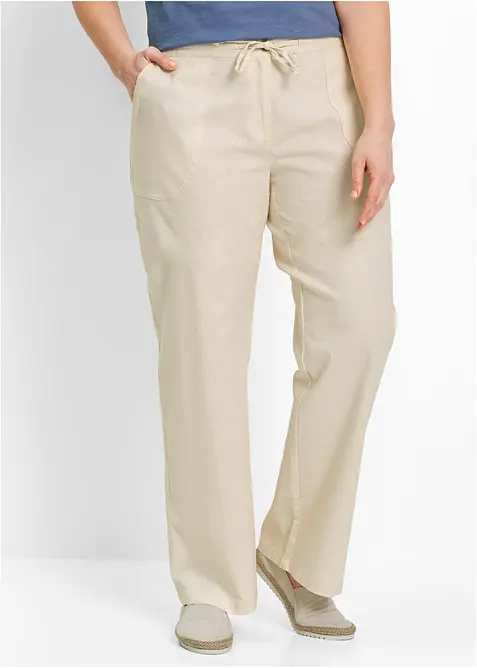 Leinen-Hose mit weitem Bein, bonprix