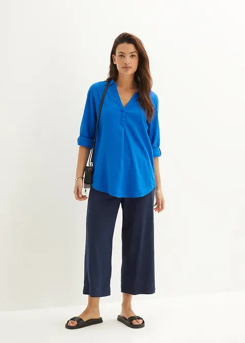 Leinen-Bluse, 3/4-Arm, bonprix
