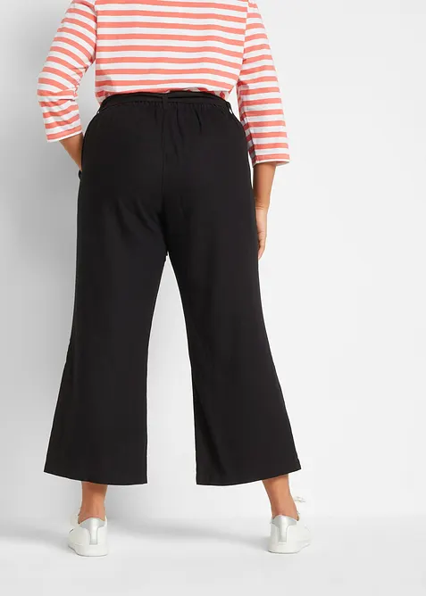 Pantalon large en lin m&eacute;lang&eacute;, bonprix