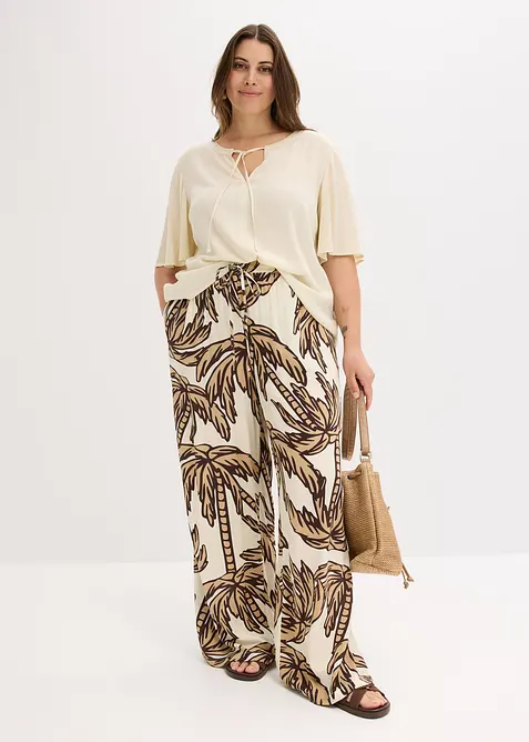 Pantalon large en viscose fluide, bonprix