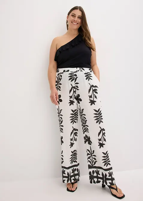 Pantalon imprim&eacute; en viscose fluide, bonprix