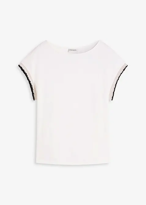 Shirt mit Verzierung aus reiner Baumwolle, bonprix