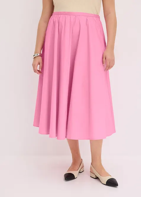 Midirock aus elastischem Baumwoll-Mix, bonprix