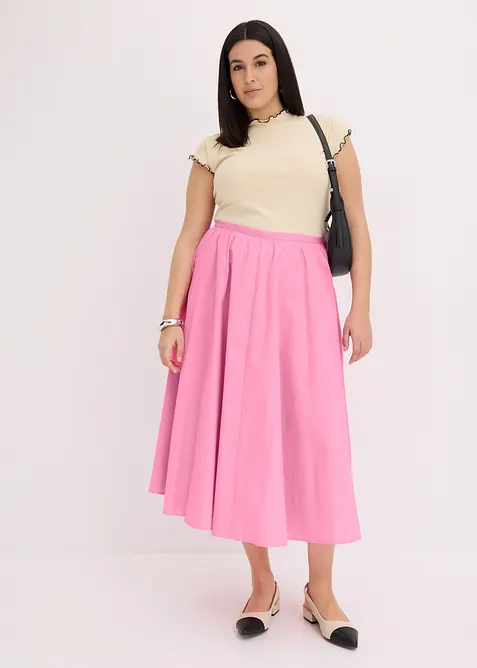 Midirock aus elastischem Baumwoll-Mix, bonprix