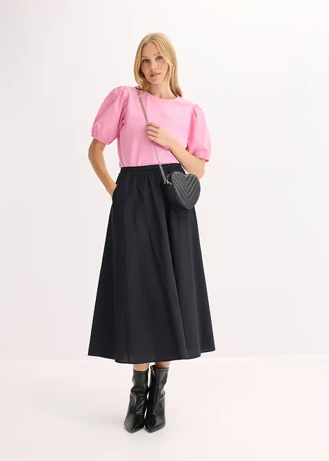 Midirock aus elastischem Baumwoll-Mix, bonprix