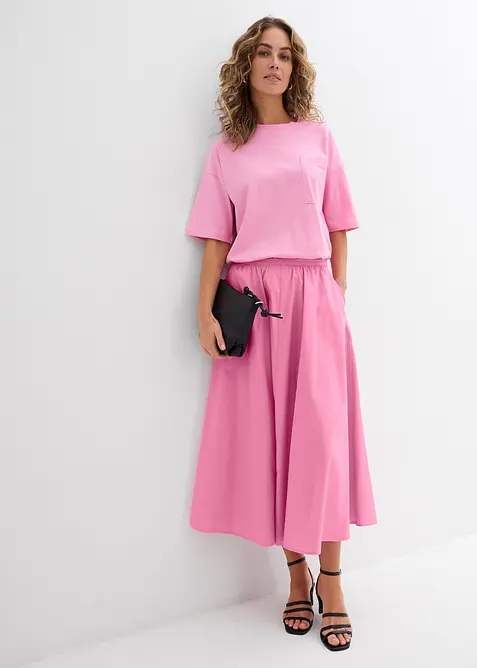 Midirock aus elastischem Baumwoll-Mix, bonprix