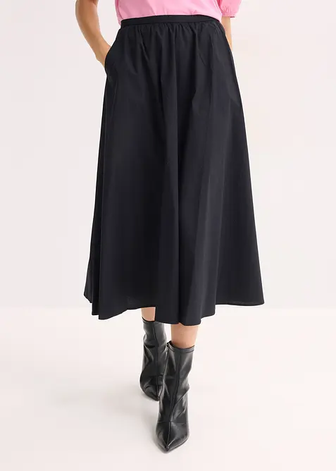 Midirock aus elastischem Baumwoll-Mix, bonprix