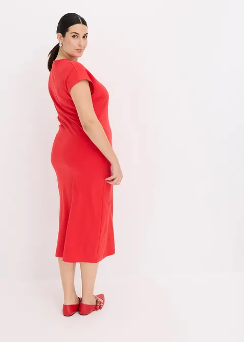 Robe midi &agrave; taille fronc&eacute;e, bonprix