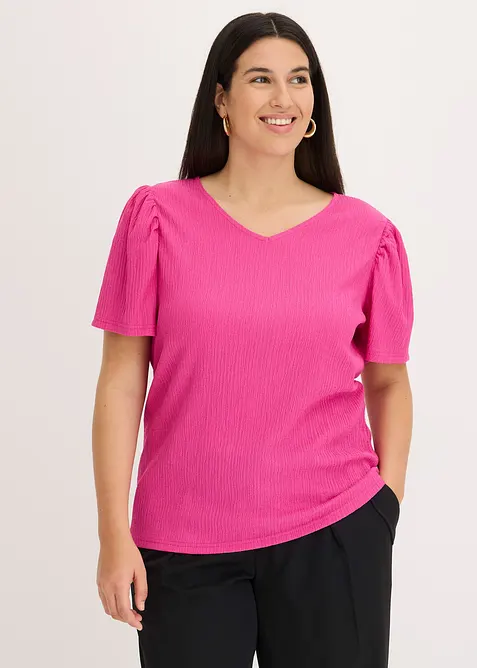 T-shirt en cr&ecirc;pe textur&eacute;, bonprix