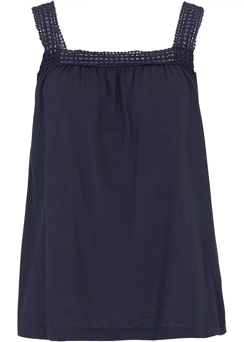 Lockeres Top mit Tr&auml;gern aus Spitze, bonprix