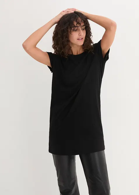 Boxy-Longshirt mit kurzen &Auml;rmeln, bonprix