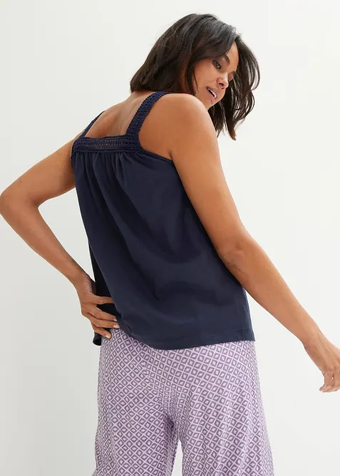 Lockeres Top mit Tr&auml;gern aus Spitze, bonprix