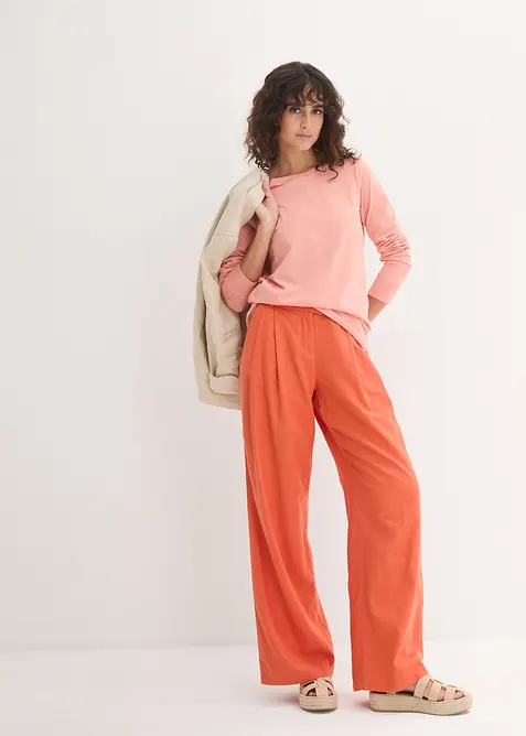 Longshirt mit Rundhalsausschnitt, Langarm (5er Pack), bonprix