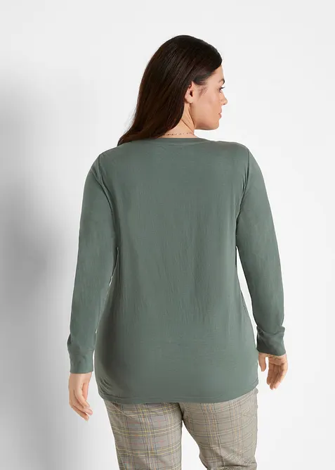 Longshirt mit Rundhalsausschnitt, Langarm (5er Pack), bonprix