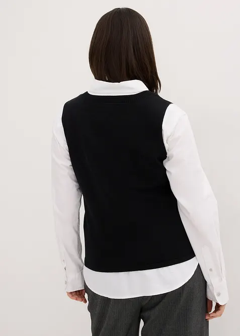 Feinstrick-Weste mit Kn&ouml;pfen, bonprix