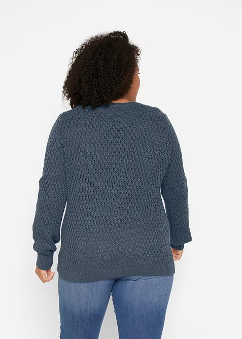 Pullover mit Strukturstrick aus Baumwollmix, bonprix