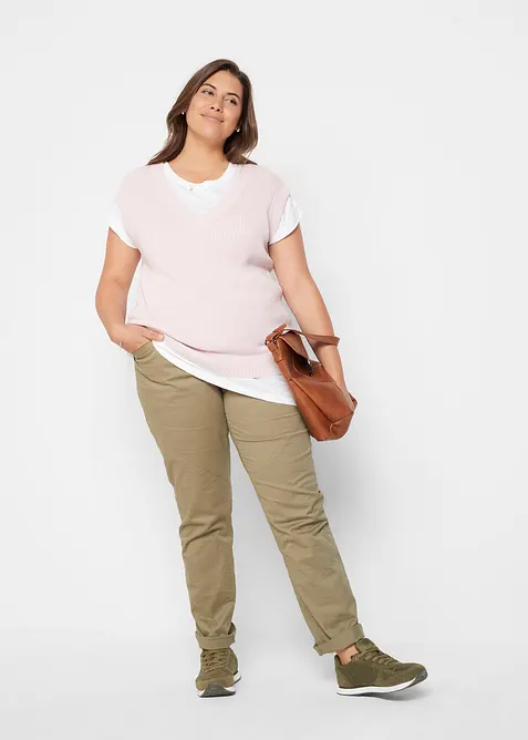 T-shirt long et boxy &agrave; manches courtes, bonprix