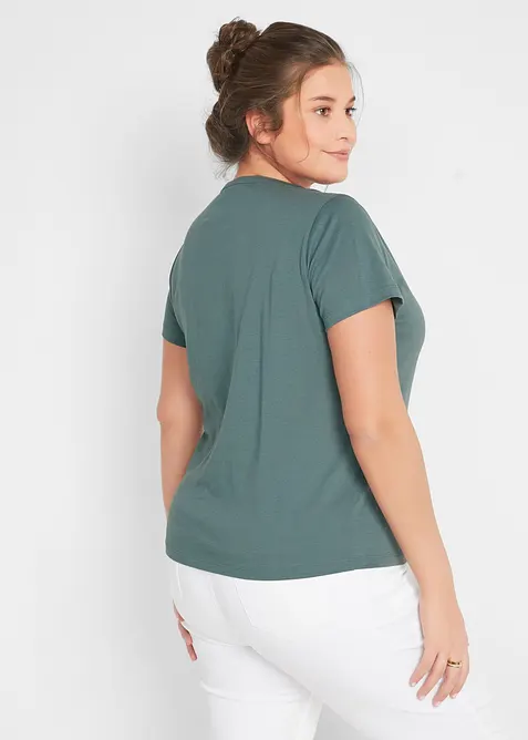 T-shirt &agrave; encolure originale, bonprix