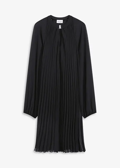 Minikleid aus feinem Chiffon mit Plisse&eacute;, bonprix