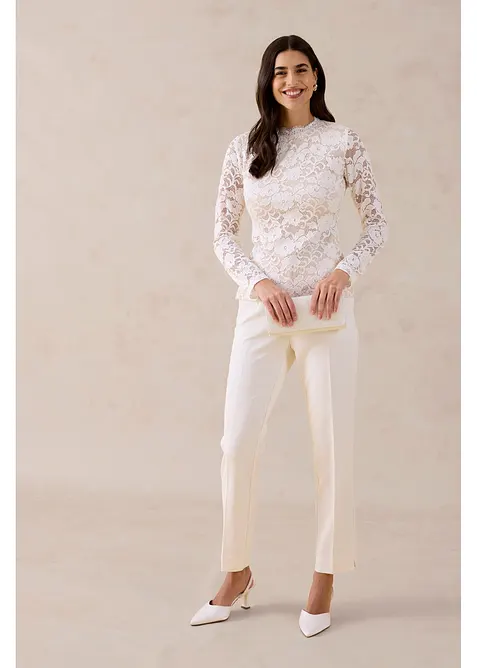 Haut manches longues en dentelle, bonprix