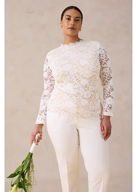 Langarmshirt aus Spitze, bonprix