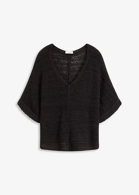 Grobstrick-Pullover aus B&auml;ndchengarn, bonprix