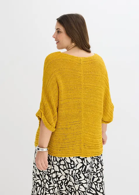 Grobstrick-Pullover aus B&auml;ndchengarn, bonprix
