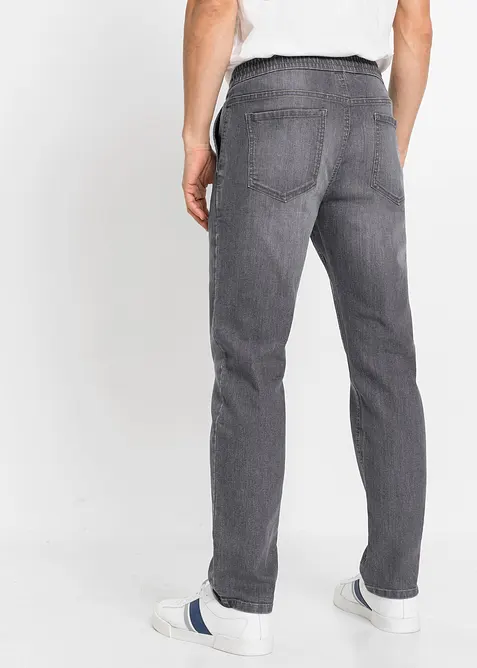 Leichte Regular-Fit Schlupfjeans mit Dehnbund, Straight, bonprix