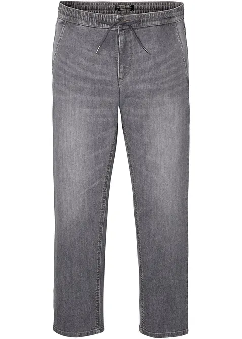Leichte Regular-Fit Schlupfjeans mit Dehnbund, Straight, bonprix