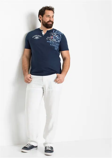 T-shirt col tunisien 100% coton, bonprix