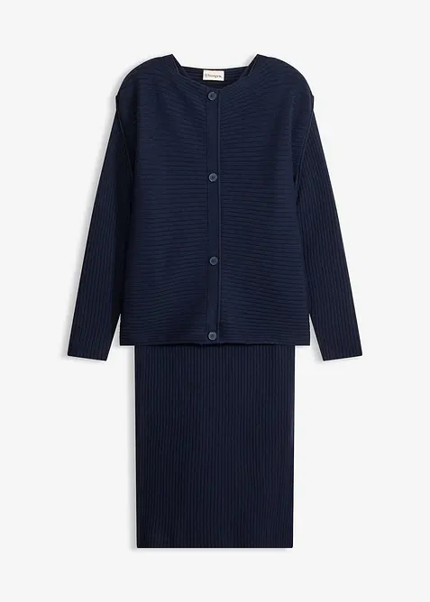 Robe en maille et gilet sans manches (ens. 2&nbsp;pces), bonprix