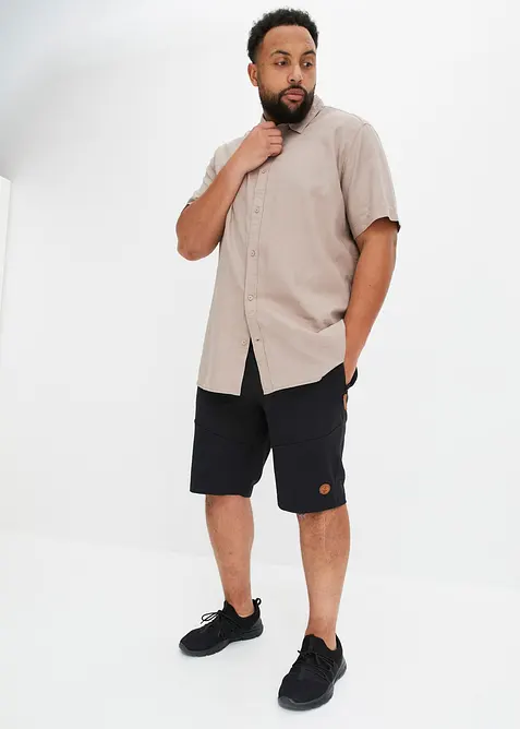 Kurzarmhemd aus luftigem Leinen-Mix, bonprix