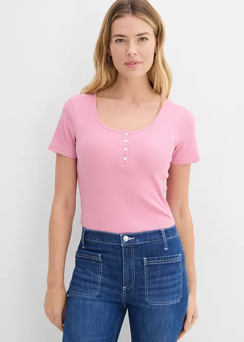 Henleyshirt aus reiner Bio-Baumwolle, bonprix