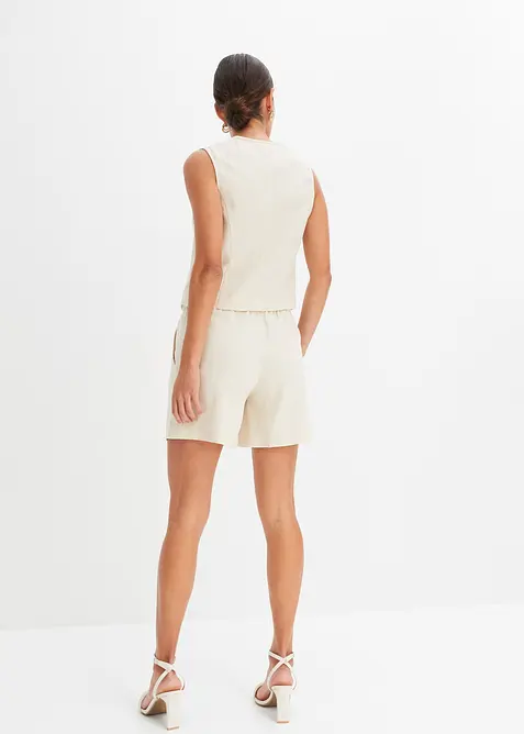 Weste und Shorts aus Leinenmix, bonprix