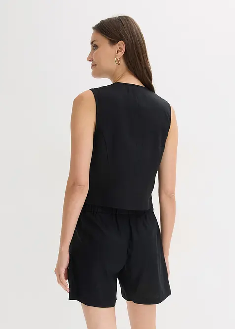 Weste und Shorts aus Leinenmix, bonprix
