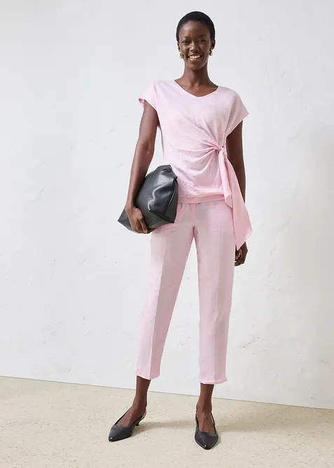 Wickelshirt aus reinem Leinen, bonprix