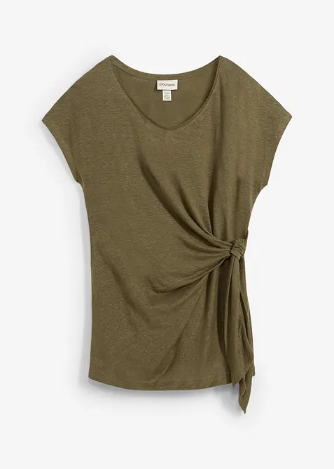Wickelshirt aus reinem Leinen, bonprix