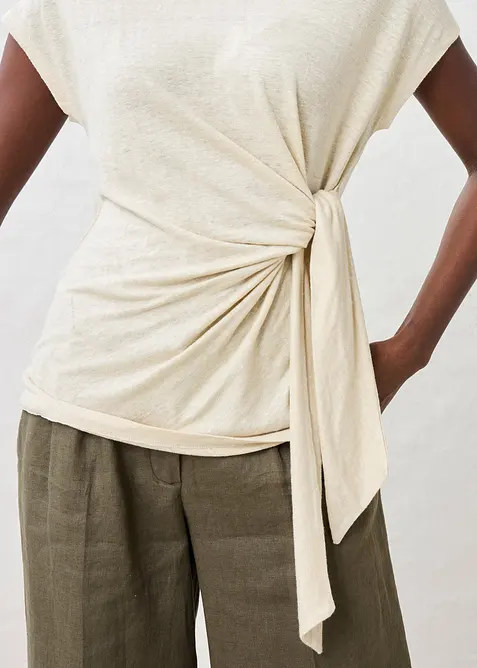 Wickelshirt aus reinem Leinen, bonprix