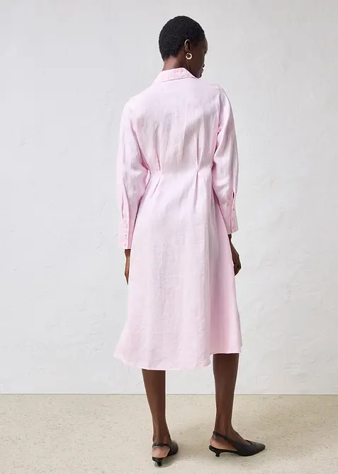 Hemdblusenkleid aus reinem Leinen, bonprix