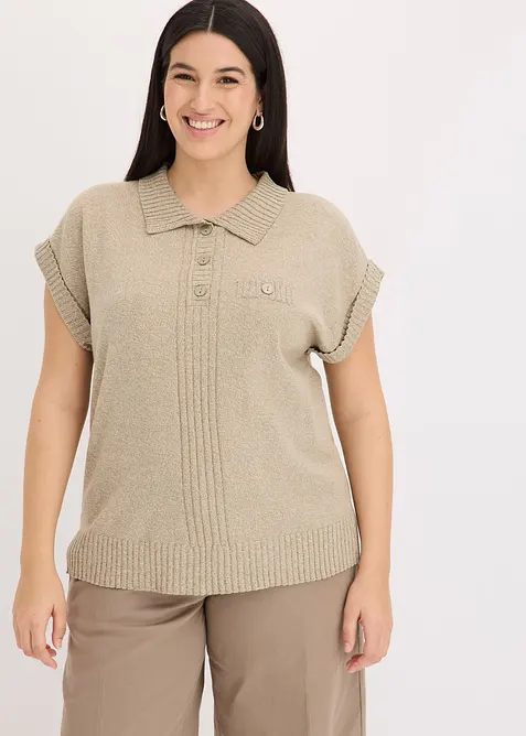 Polo-Pullover mit Baumwolle, bonprix