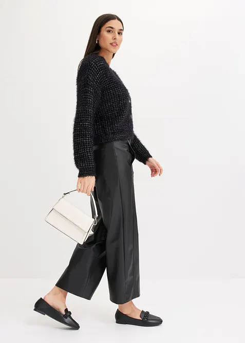 Gilet oversize en maille &agrave; fil ruban, bonprix