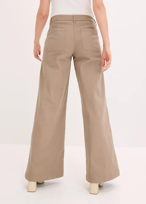 Wide Leg Hose mit Stretch, bonprix