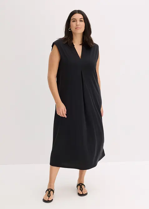 Jerseykleid aus Viskose-Mix mit Schulterpolster, bonprix