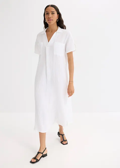 Kaftan-Kleid aus weichem Musselin, bonprix