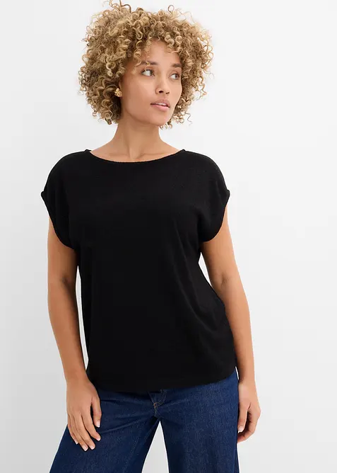 Oversize-Shirt in Strickoptik, bonprix