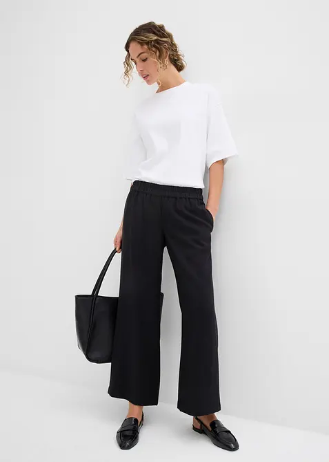Jupe-culotte douce en viscose m&eacute;lang&eacute;e, bonprix