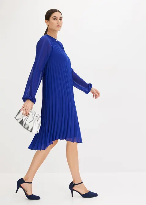 Robe courte pliss&eacute;e en mousseline, bonprix